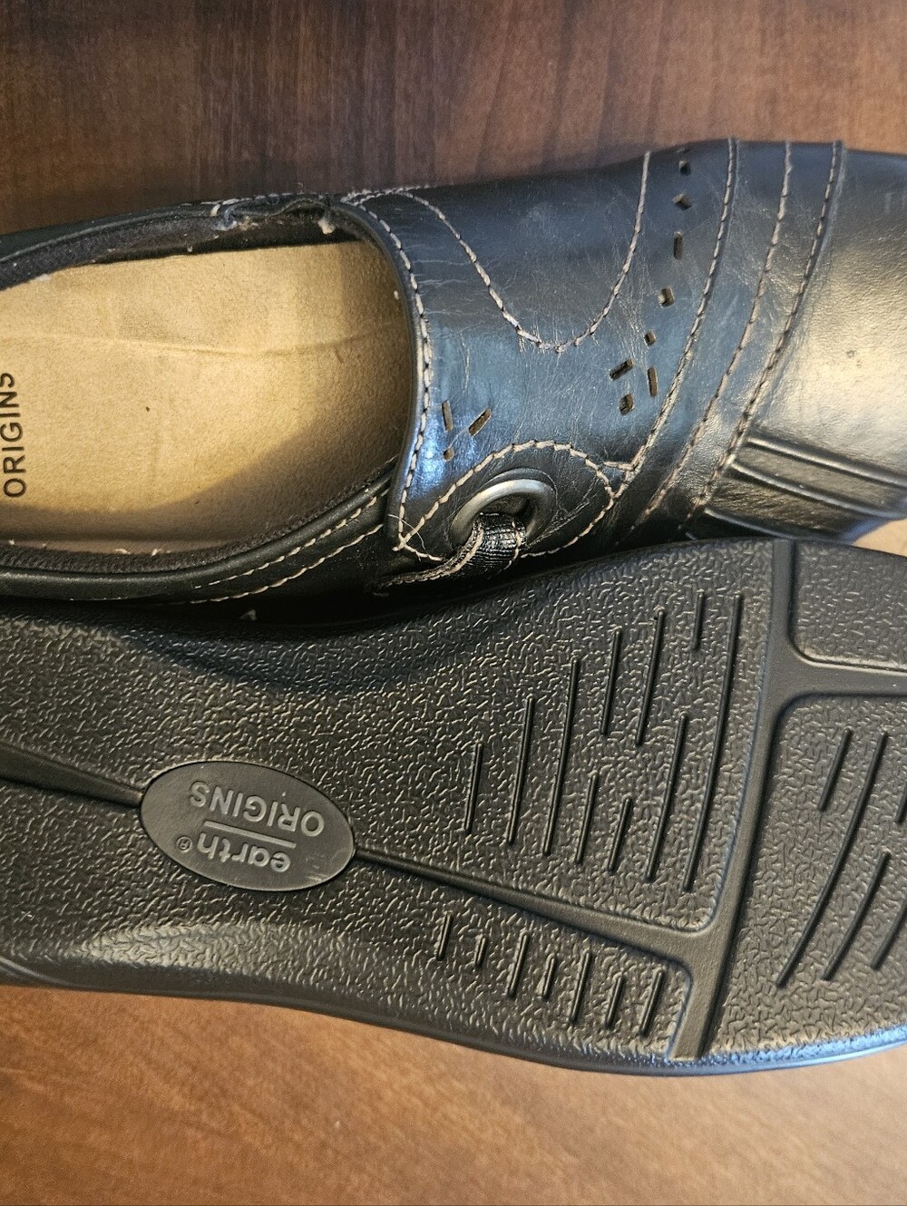 Earth Origins Black Leather Slip-On Loafers for Women New Size 8M - Picture 6 of 6
